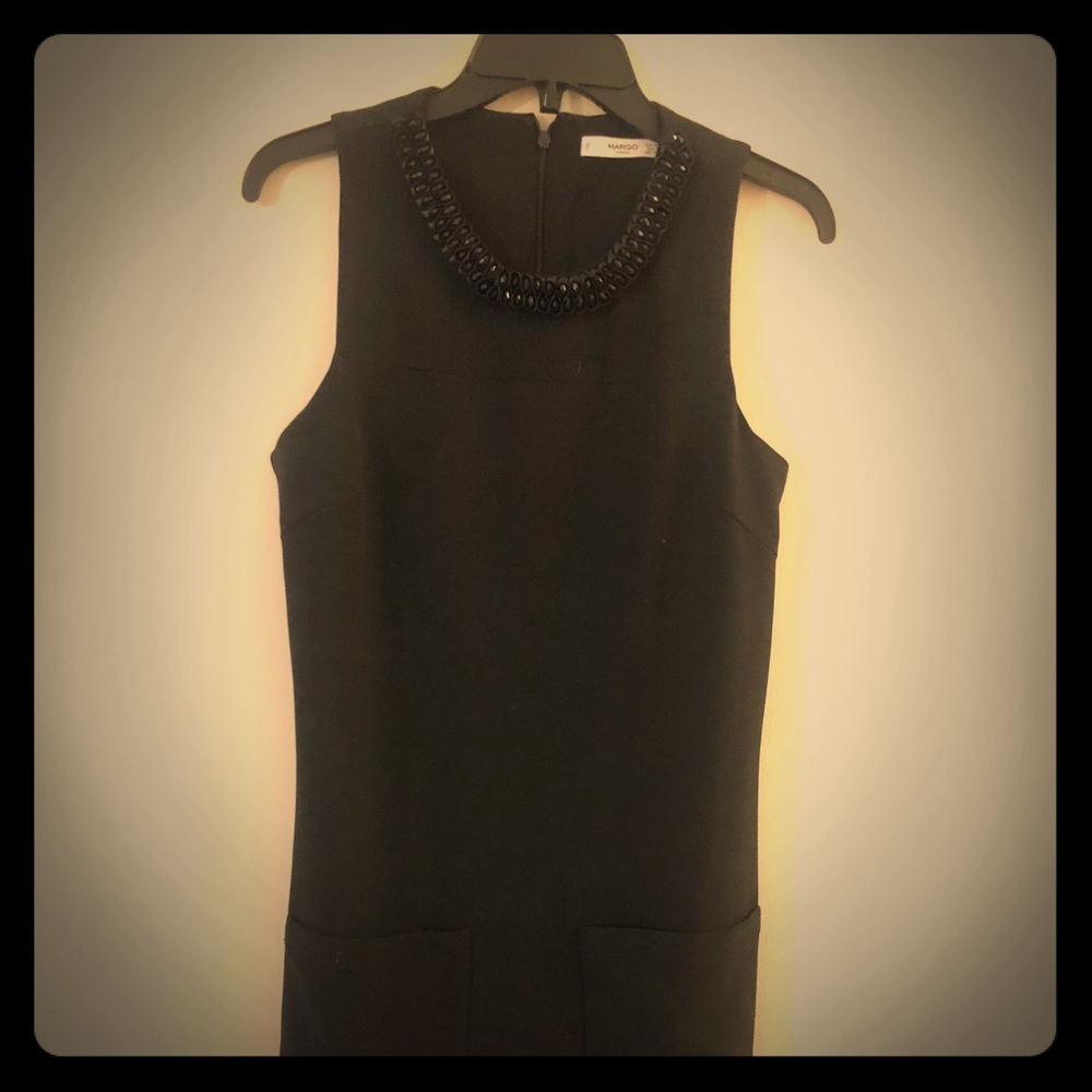Mango black shift dress